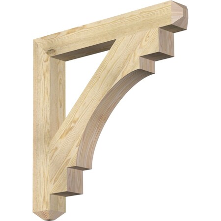 Ekena Millwork Merced Craftsman Rough Sawn Bracket, Douglas Fir, 4"W x 32"D x 32"H BKT04X32X32MRC04RDF